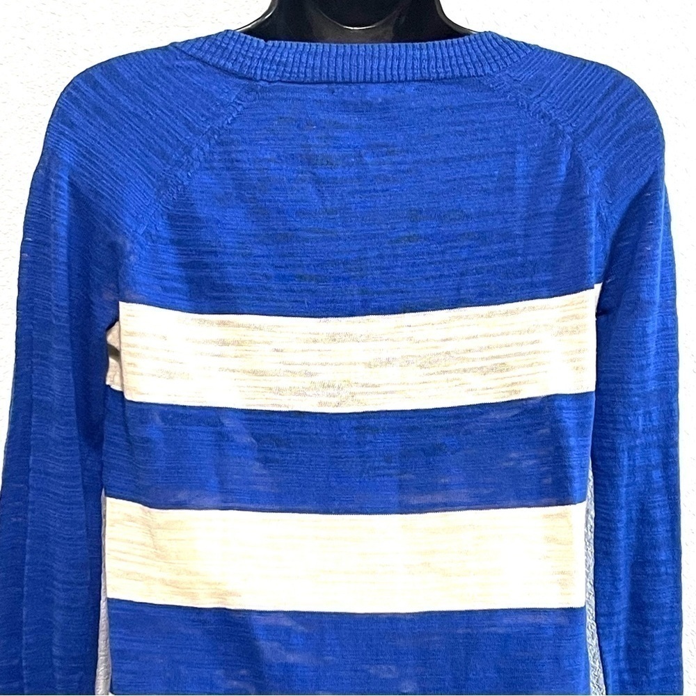 Madewell Woman Blue White Stripe Sweater Size XS - Picture 10 of 14
